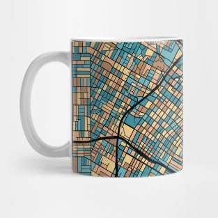 Los Angeles Map Pattern in Mid Century Pastel Mug